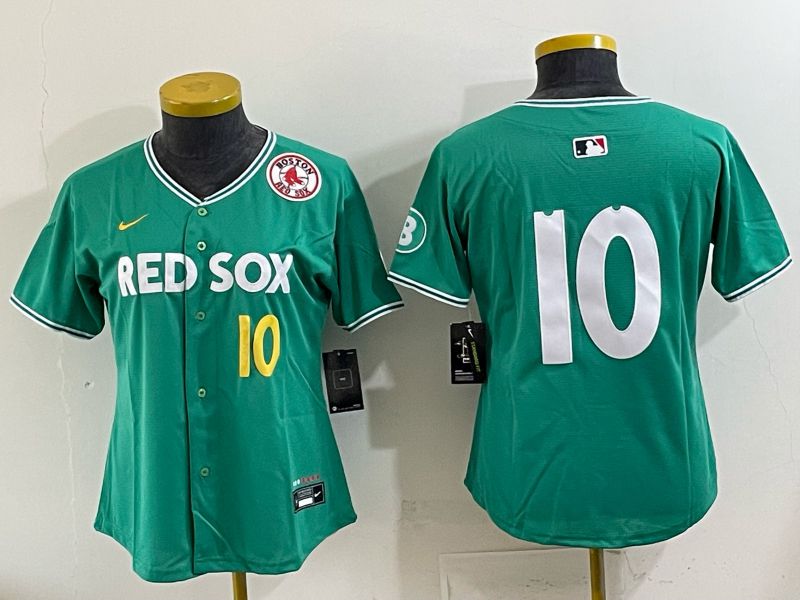 Youth 2025 Boston Red Sox 10 No Name Drak Green Joint Name Nike MLB Jersey 03